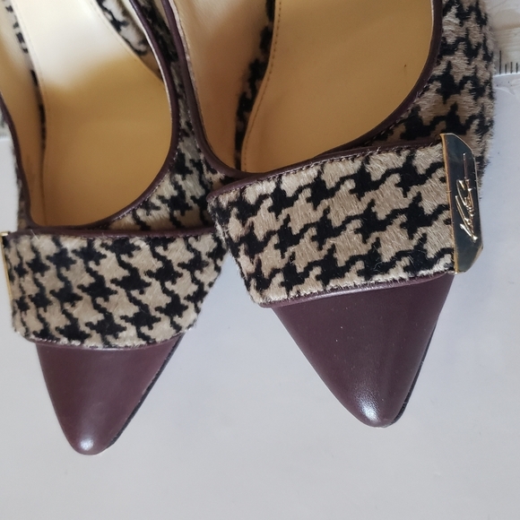 VINCE CAMUTO sz 9 STILETTO PORSPERA, BROWN HOUNDSTOOTH - Picture 11 of 16